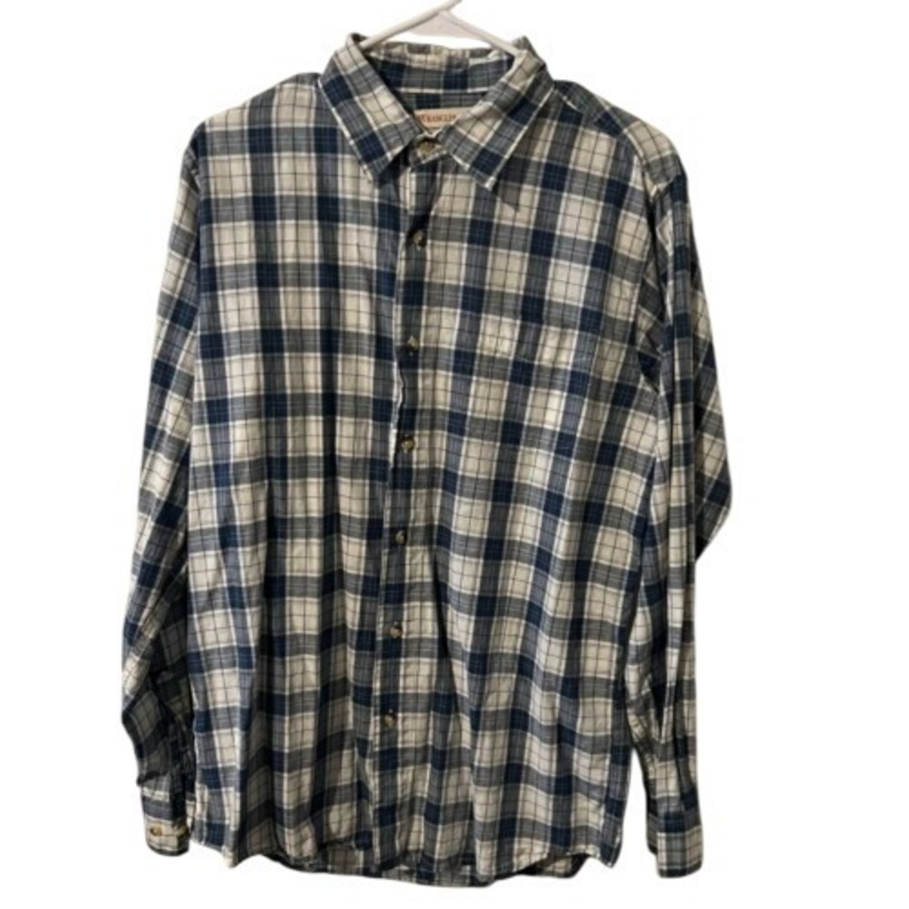 Mens Wrangler‎ Jeans Co. Premium Quality Shirt M Cotton Button Western Cowboy